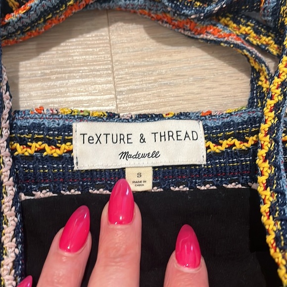 Madewell Texture & Thread Tie-Shoulder Tank Top Rainbow Crochet Small S - Picture 3 of 10
